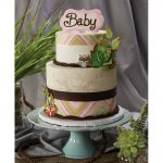 bohemian elegant baby shower cake